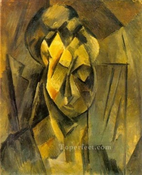 頭の女性フェルナンデ 1909 キュビスト パブロ ピカソ Oil Paintings